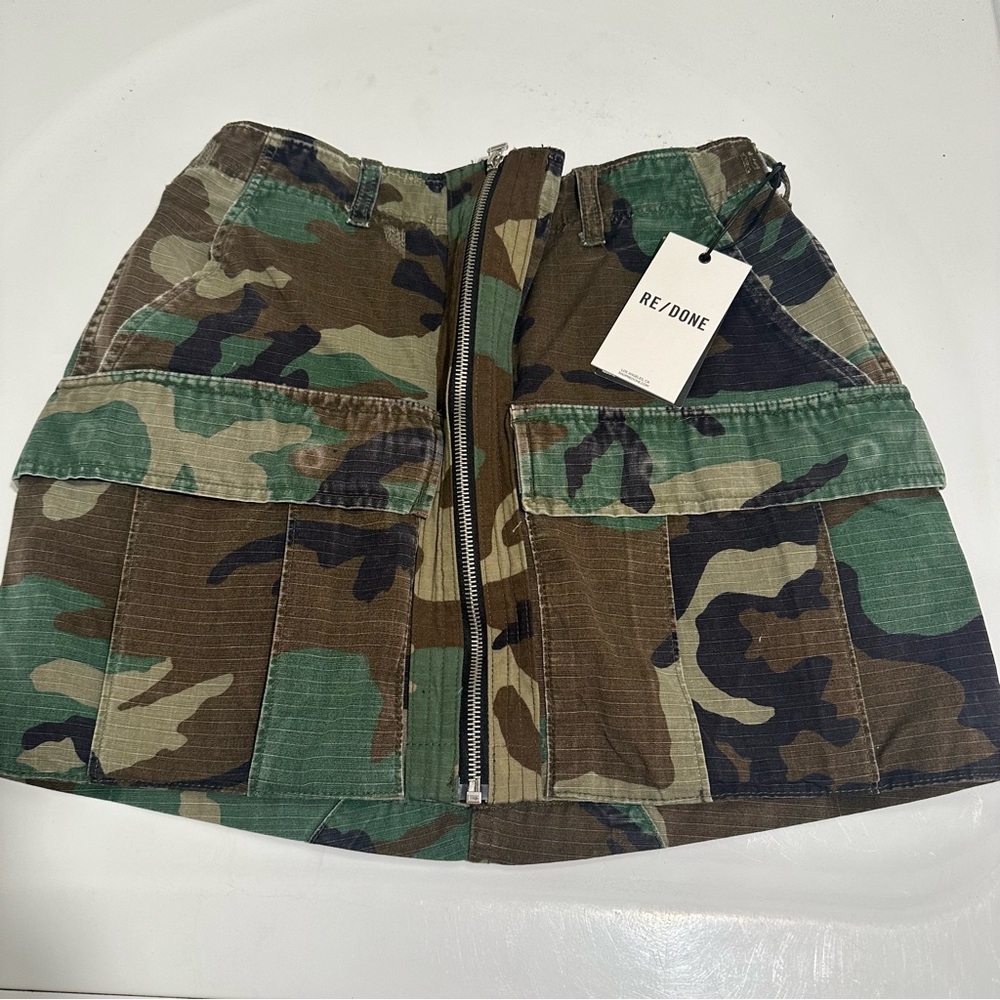 RE/DONE mini camo skirts size small